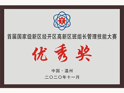 首屆國家級新經高班組長管理技能大賽優(yōu)秀獎（2020.11)